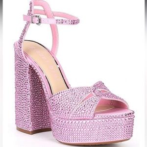 Pink rhinestone heel